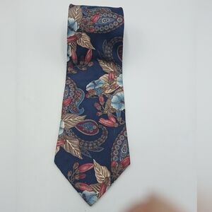 Woodward Men's Navy Floral Paisley Silk Tie